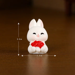 2023 Cute Rabbit Figurine: Kawaii Animal Miniature for Home Decor