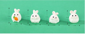 2023 Cute Rabbit Figurine: Kawaii Animal Miniature for Home Decor