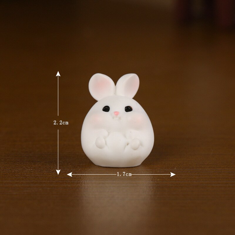 2023 Cute Rabbit Figurine: Kawaii Animal Miniature for Home Decor