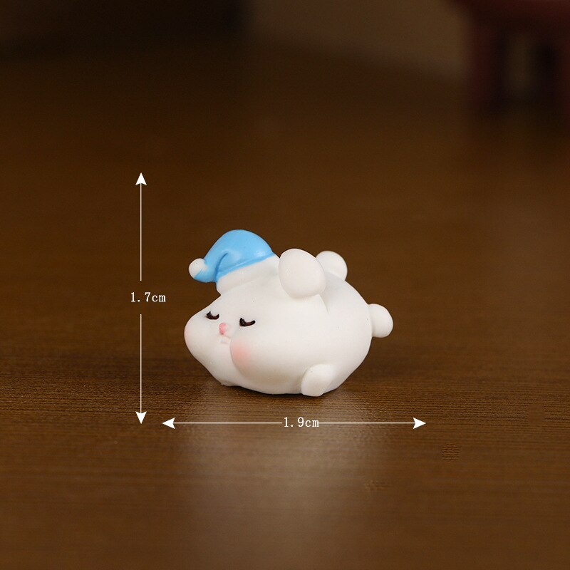 2023 Cute Rabbit Figurine: Kawaii Animal Miniature for Home Decor