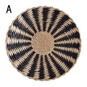 Nordic Rattan Wall Decor - Handwoven Round Basket