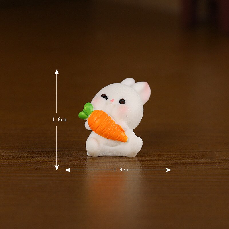 2023 Cute Rabbit Figurine: Kawaii Animal Miniature for Home Decor