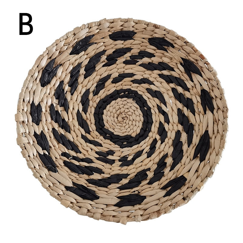 Nordic Rattan Wall Decor - Handwoven Round Basket