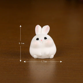 2023 Cute Rabbit Figurine: Kawaii Animal Miniature for Home Decor