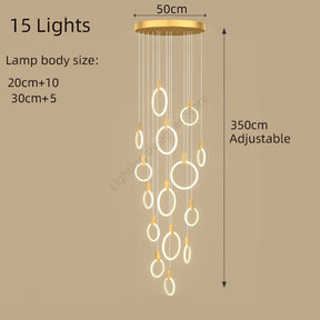 Modern LED Stair Chandelier | Creative Indoor Lighting