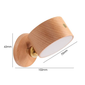 Rechargeable LED Wood Sconce | Bedside Lighting