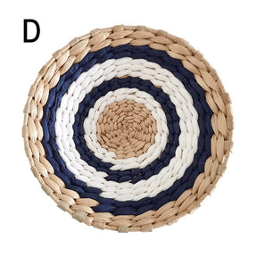 Nordic Rattan Wall Decor - Handwoven Round Basket