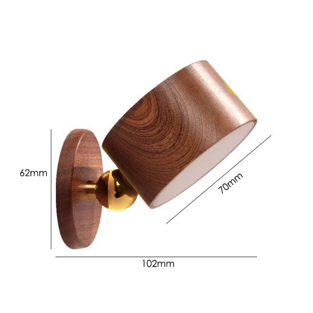 Rechargeable LED Wood Sconce | Bedside Lighting