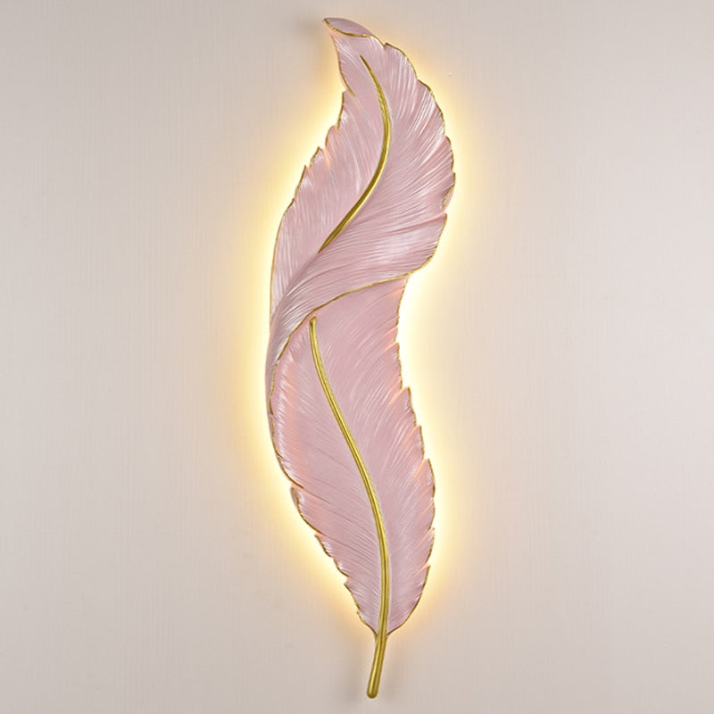 Modern Luxury LED Feather Wall Lamp - Nordic Bedroom Décor
