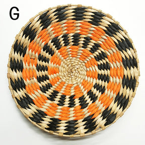 Nordic Rattan Wall Decor - Handwoven Round Basket