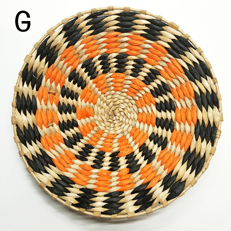 Nordic Rattan Wall Decor - Handwoven Round Basket