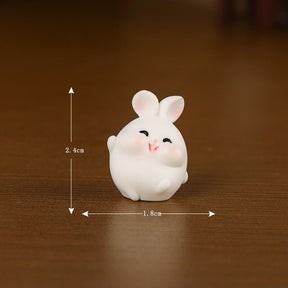 2023 Cute Rabbit Figurine: Kawaii Animal Miniature for Home Decor