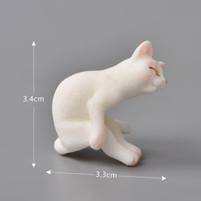 Mini Cartoon Cat Resin Figurines - Cute Desk Deco