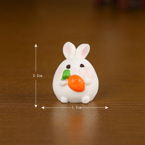 2023 Cute Rabbit Figurine: Kawaii Animal Miniature for Home Decor