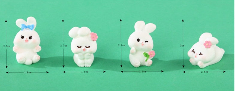 2023 Cute Rabbit Figurine: Kawaii Bunny Desk Decor