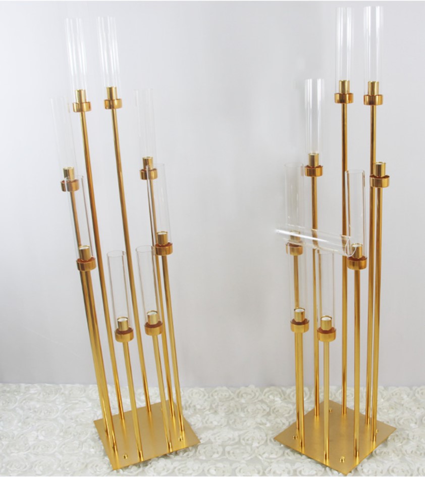 10PCS Metal Candle Holder & Flower Vase Set | Party Decor