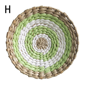 Nordic Rattan Wall Decor - Handwoven Round Basket