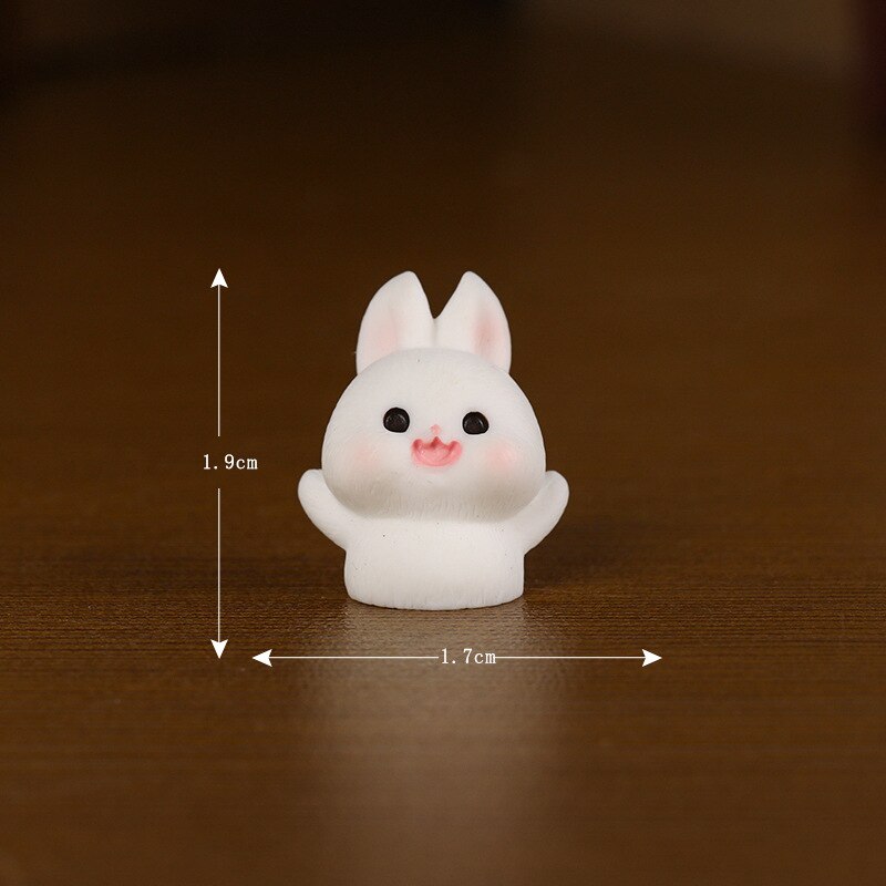 2023 Cute Rabbit Figurine: Kawaii Animal Miniature for Home Decor