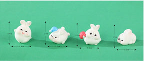 2023 Cute Rabbit Figurine: Kawaii Animal Miniature for Home Decor